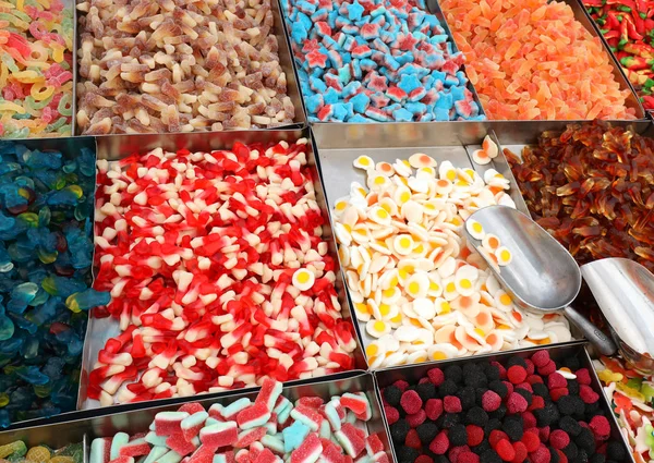 Bonbons Colorés Sucrés Très Nocifs Pour Les Dents Vendre Dans — Photo