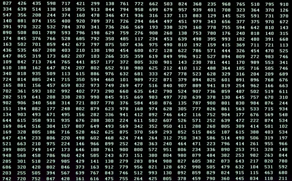 Arrière Plan Nombreux Numéros Verts Trois Chiffres Dans Écran Ordinateur — Photo