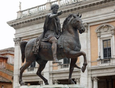 Atlı heykeli Marcus Aurelius Roma heykel CA olduğunu