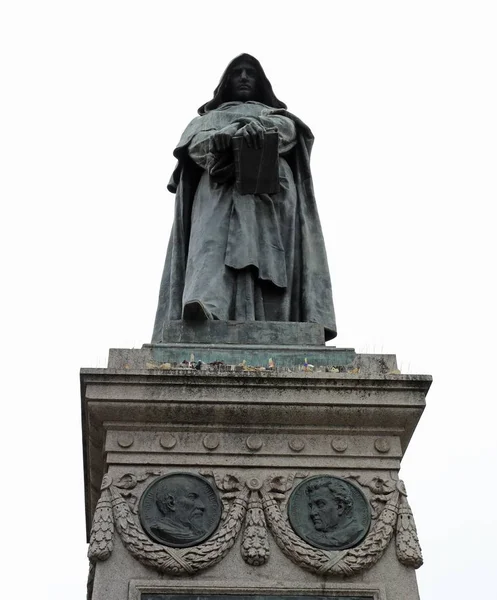 Pomnik ten włoski zakonnik, o nazwie Giordano Bruno został spalony aliv — Zdjęcie stockowe