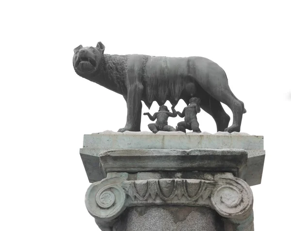 Capitoline Wolf è una scultura in bronzo è un simbolo di Roma con s — Foto Stock