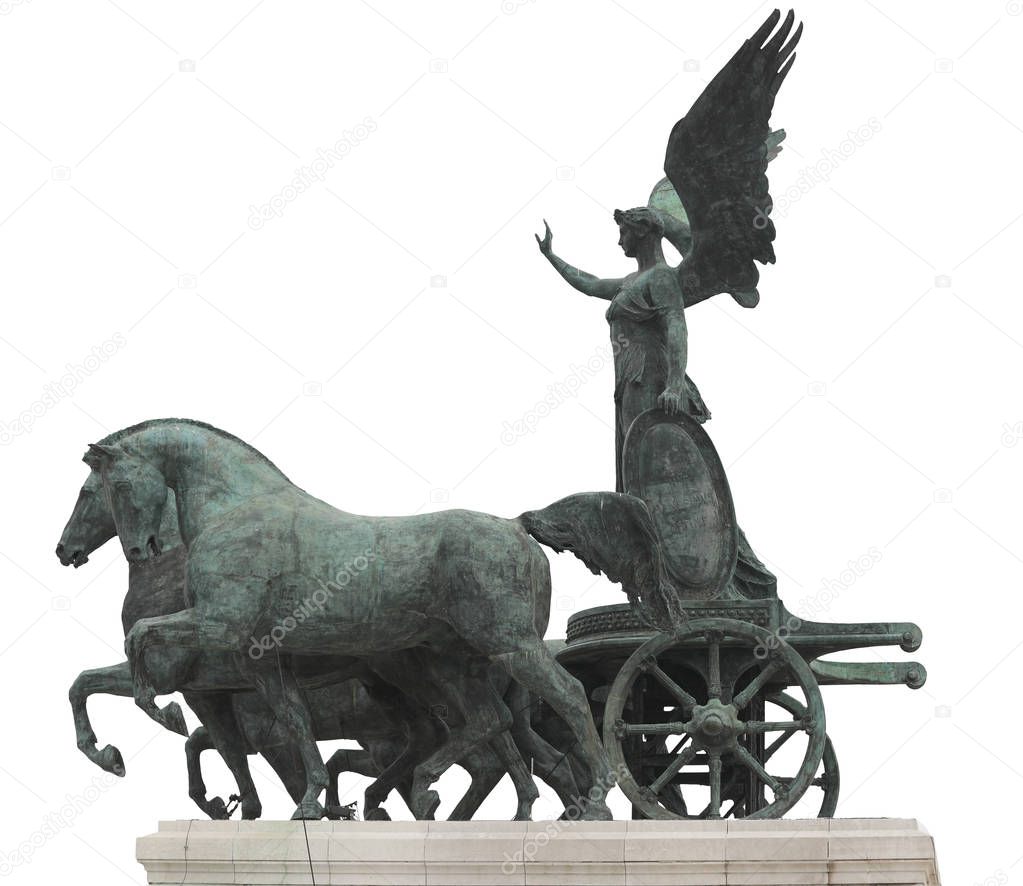 statue of the quadriga with angel  which symbolizes the Unit of 