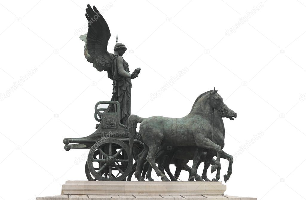 statue of the quadriga which symbolizes the freedom above the mo