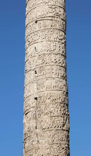 Detail of Column of Marcus Aurelius in Rome Italy — Stock Photo, Image