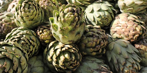 Artichokes for sale in the stall of the greengrocer — Stock Photo, Image