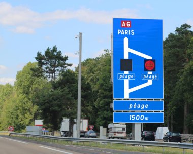 Fransız otoyol ve göstergeler Paris Fransa