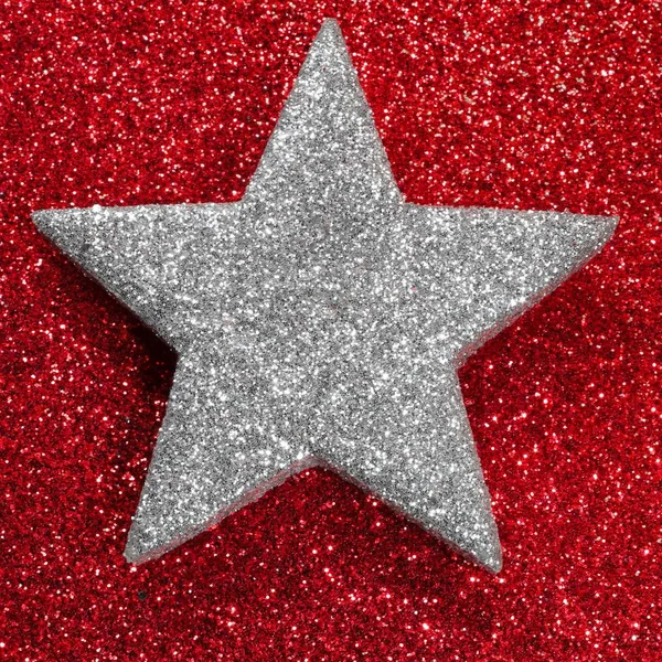 silver star red luminescent background