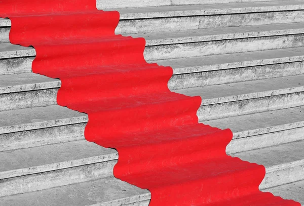 Alfombra roja en las escaleras — Foto de Stock