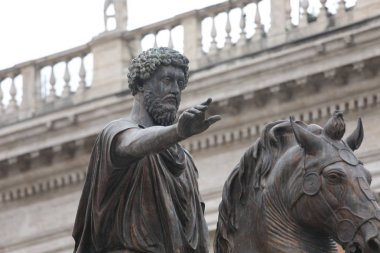 Equestrian ancient Statue of Marcus Aurelius  in the Capitoline  clipart