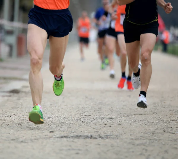 Carrera maratón con muchos corredores —  Fotos de Stock