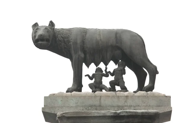 Lobo Capitolino chamado Lupa Capitolina em língua italiana com — Fotografia de Stock