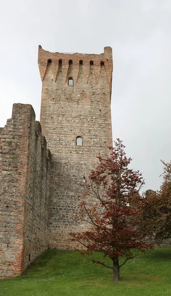 Este, PD, Italië-29 april 2019: toren van het kasteel in de ven — Stockfoto