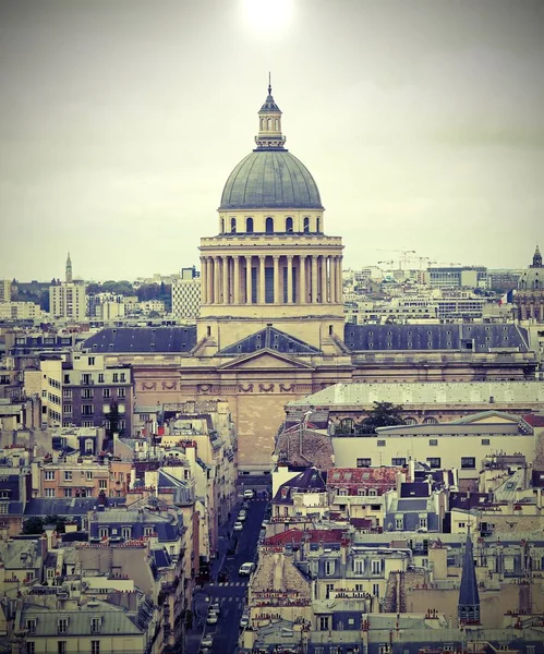 Dóm Pantheon Párizsban régi tónusú hatás — Stock Fotó