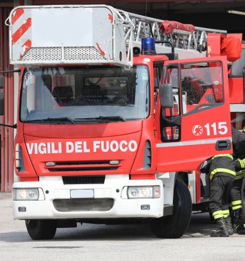 Roma, Rm, İtalya - 23 Mayıs 2019: Metin Vigili Del ile itfaiye