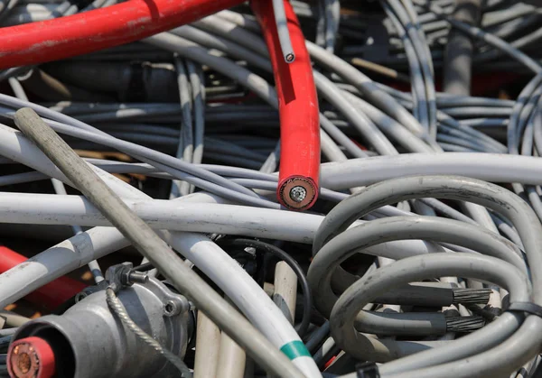 Bakgrund av koppar elektriska kablar med hög spännings isolat — Stockfoto