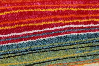 zıt kumaş renkli çizgiler ile chenille halı