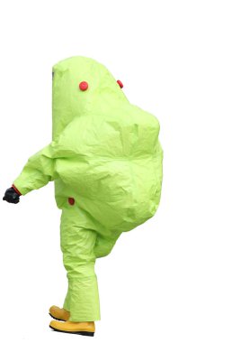 yellow protective suit on white background clipart