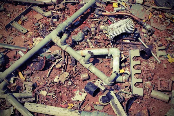 Hintergrund Metallschrott auf Recyclinghof — Stockfoto
