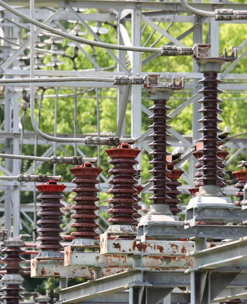 Comutadores de uma central eléctrica para a central — Fotografia de Stock