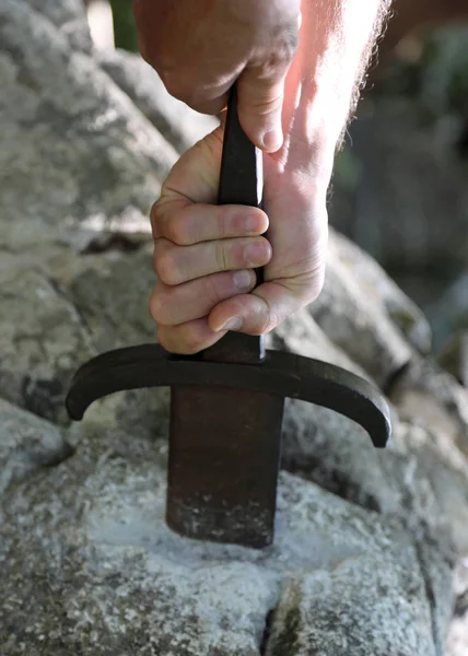 Hand und Legende von König Arthur — Stockfoto