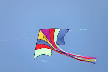uçurtma mavi gökyüzünde yüksek uçar