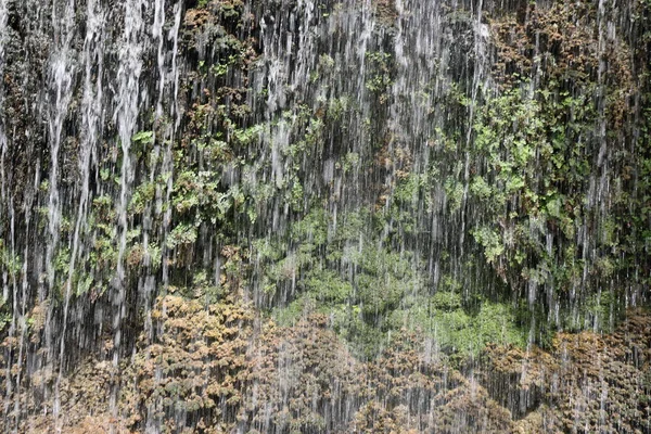 Big waterfall with fresh water in summer — Stock Photo, Image