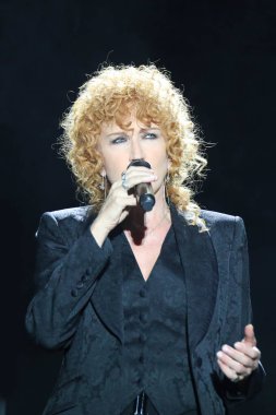 Vicenza, Vi, İtalya - 5 Eylül 2019: Fiorella Mannoia an ital