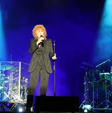 Vicenza, Vi, İtalya - 5 Eylül 2019: Fiorella Mannoia an ital