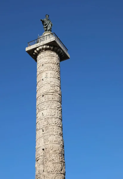 Oszlop, marcus Aurelius, Róma, Olaszország — Stock Fotó