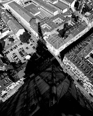 Siyah ile Mole Antonelliana adlı anıt havadan görünümü
