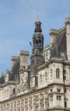 Paris, Fransa - 19 Ağustos 2018: Belediye binası da
