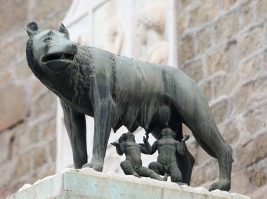 Roma, Rm, İtalya - 5 Mart 2019: Capitoline Wolf da Lup