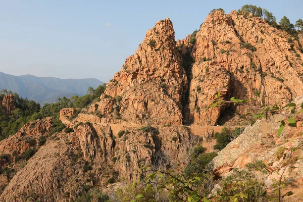 Red Rocks in Corsica Island called Calanches of Piana — ストック写真