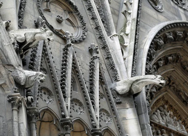 Detail of Cathedral of Notre Dame in Paris France — стокове фото