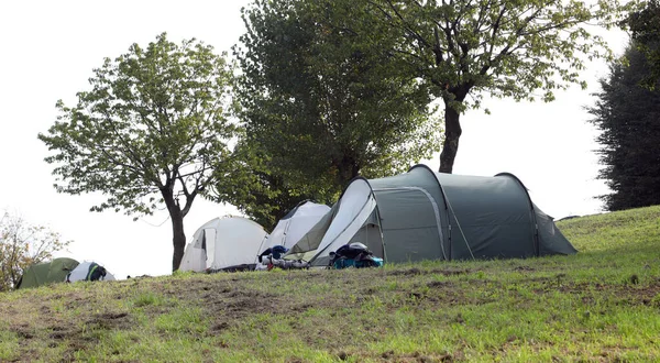 Tents of the scout camp site — Stock Photo, Image