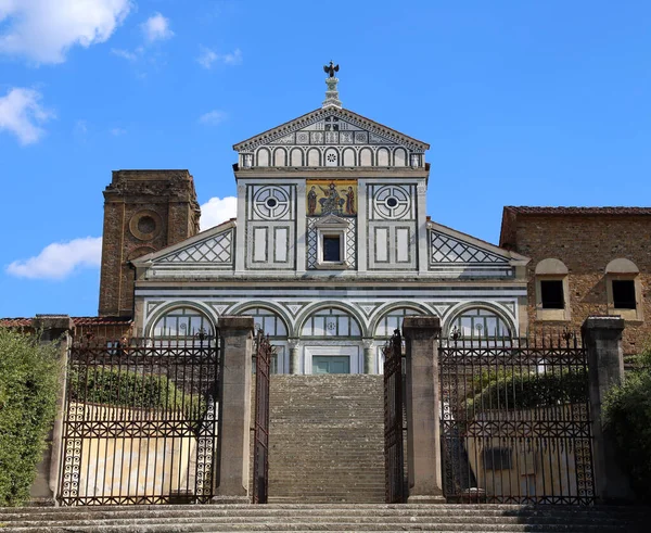 Kostel Svatých Miniher Hoře San Miniato Monte Italském Jazyce Florencii — Stock fotografie