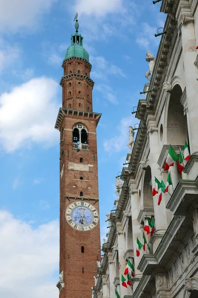 Historic Bell Tower Called Torre Bissara Italian City Vicenza Destination — Zdjęcie stockowe