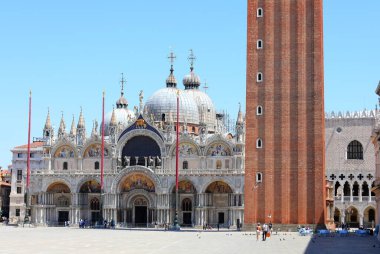 Main Square of Saint Mark also called Piazza San Marco in Venice with very few tourists due to the Lockdown imposed by the deadly Corona Virus