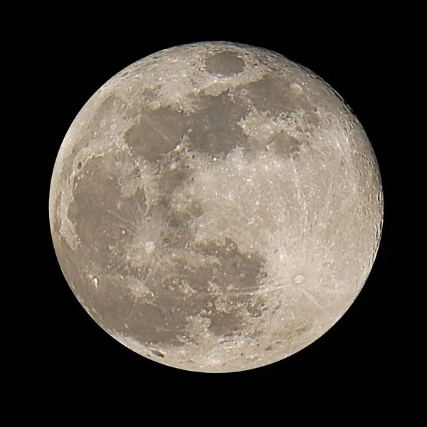 Luna Llena Enorme Fotografiada Con Zoom Óptico Muy Potente Cielo — Foto de Stock