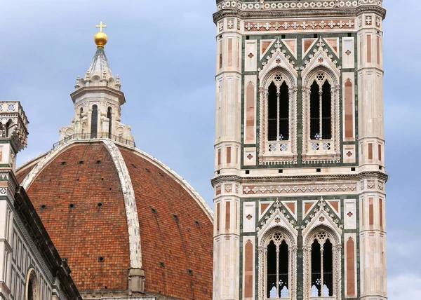 Immense Dome of the Florence Cathedral and the bell tower of the famous artist Giotto