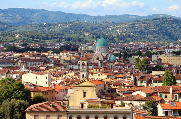 Grande Sinagoga Firenze Con Cupole Tetti Italia — Foto Stock