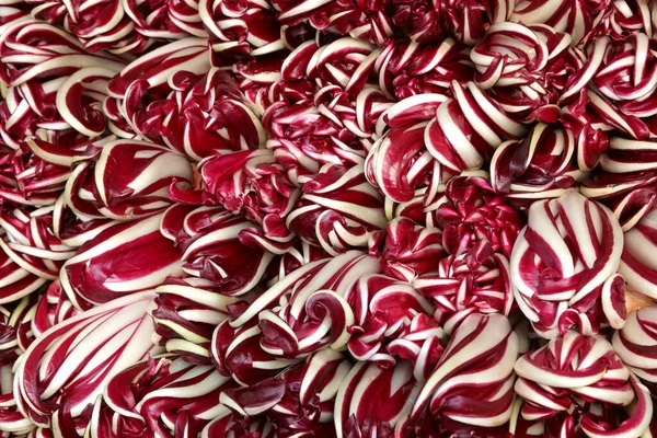 Háttér Friss Vörös Saláta Úgynevezett Késő Radicchio Jellemző Északkelet Olasz — Stock Fotó