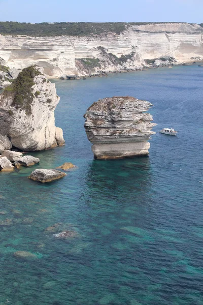 Großes Meer Mittelmeer Der Nähe Der Stadt Bonifacio Auf Der — Stockfoto