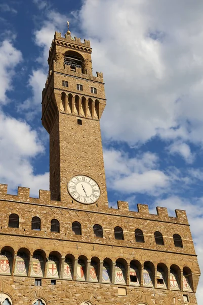 Florence Italië Augustus 2015 Oude Klokkentoren Het Centrale Plein — Stockfoto