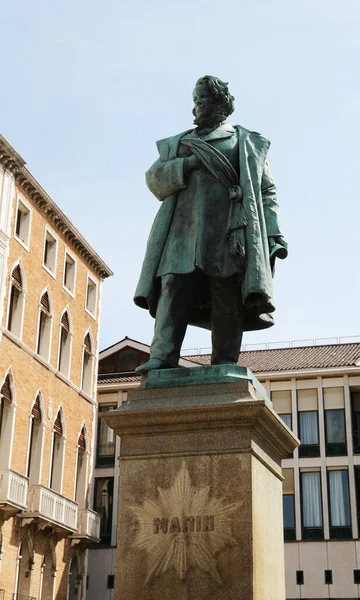 Statue Patriote Vénitien Daniele Manin Dans Île Venise Italie — Photo