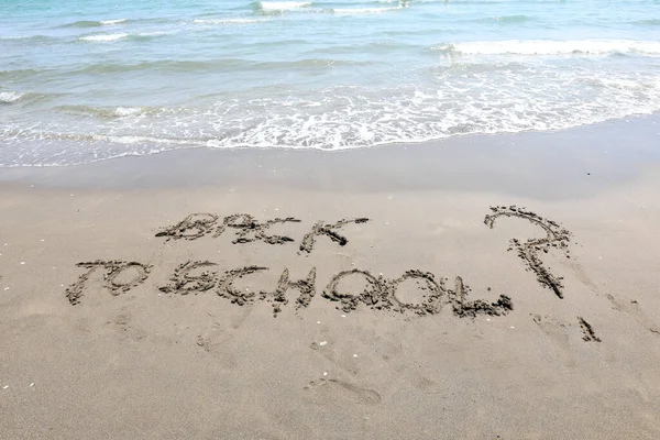 Back School Sand Beach — Stock fotografie