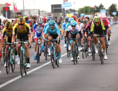 S.Maria di Sala, VE, İtalya - 30 Mayıs 2019: İtalya 'da Giro d' Italia olarak da adlandırılan turne, birçok profesyonel bisikletçinin katıldığı ünlü bir bisiklet yarışı.
