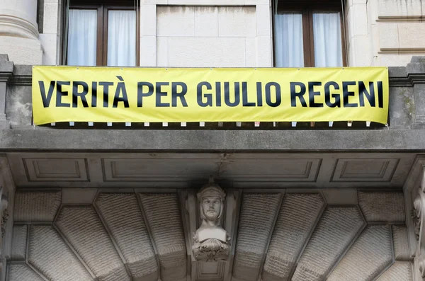 Udine Italy Липня 2020 Знамено Текстом Означає Правда Giulio Regeni — стокове фото