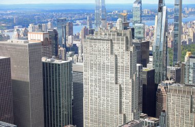 New York, New York, ABD - 27 Ağustos 2025: Comcast Building Rockefeller Center 'da 30 Rockefeller Plaza olarak da adlandırılır.