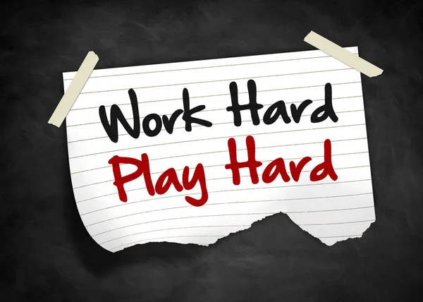 Work Hard Play Hard - note message — 스톡 사진